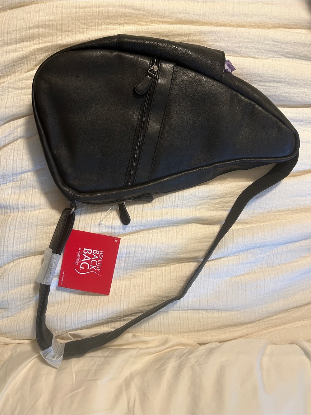 Ameribag Black Faux Leather Sling Belt Bag